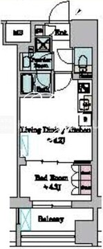 ブリリアイスト墨田曳舟 1202 間取り図