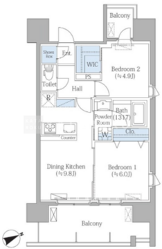 PRIME SQUAREIII 1302 間取り図