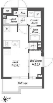 ブランシエスタ用賀 316 間取り図