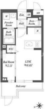 ブランシエスタ用賀 104 間取り図