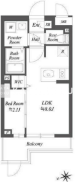 ブランシエスタ用賀 206 間取り図