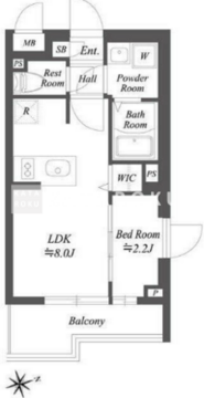 ブランシエスタ用賀 415 間取り図