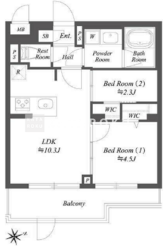 ブランシエスタ用賀 314 間取り図