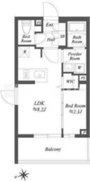ブランシエスタ用賀 201 間取り図