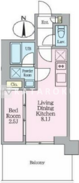 クレストコート東陽町 809 間取り図