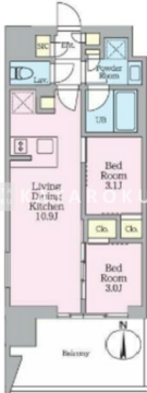 クレストコート東陽町 1106 間取り図