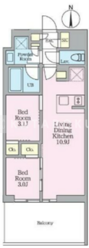 クレストコート東陽町 1407 間取り図