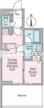 クレストコート東陽町 1408 間取り図