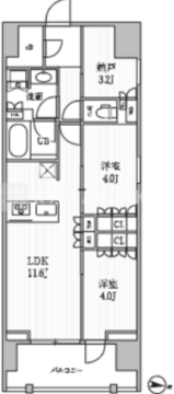 シーズンフラッツ押上フィオーレ 502 間取り図