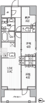 シーズンフラッツ押上フィオーレ 902 間取り図