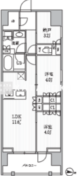 シーズンフラッツ押上フィオーレ 1102 間取り図
