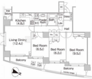 ミレニアムガーデンコート 206 間取り図