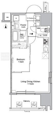 プラウドフラット錦糸町ウエスト 1101 間取り図
