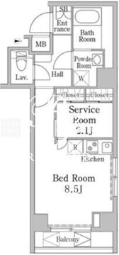 ヴァンクール岩本町 303 間取り図
