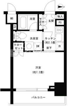 パークキューブ神田 206 間取り図