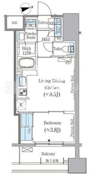 パークアクシス御茶ノ水ヒルトップ 807 間取り図