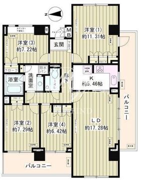 マーシュフィールド四番町 805 間取り図