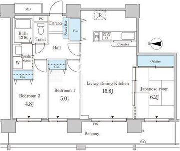 セルリアンホームズ勝どき 1207 間取り図