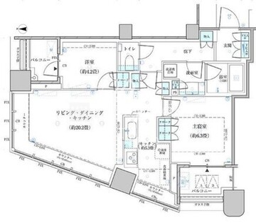 パークタワー勝どき 1703 間取り図