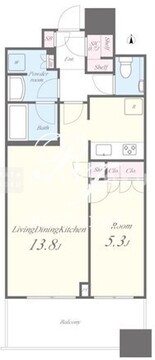 パークタワー勝どき 628 間取り図