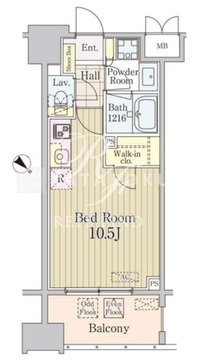 グランパレス東京八重洲アベニュー 1002 間取り図