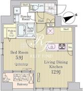 京橋レジデンス 304 間取り図