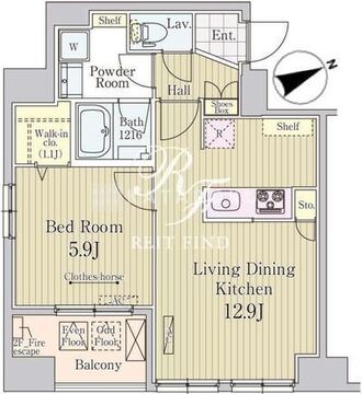 京橋レジデンス 304 間取り図