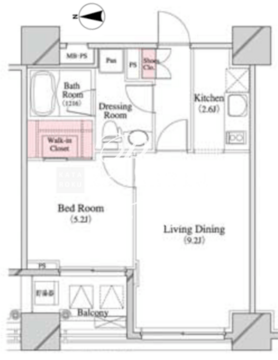 パークキューブ八丁堀 1003 間取り図