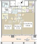 赤坂氷川町レジデンス 1408 間取り図