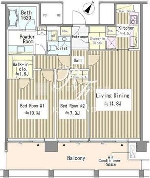 赤坂氷川町レジデンス 1408 間取り図