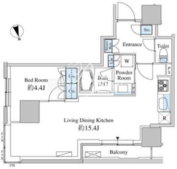 ベルファース芝浦タワー 608 間取り図