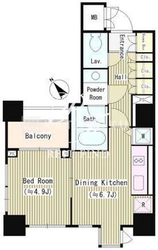 プラチナビュー白金台 302 間取り図