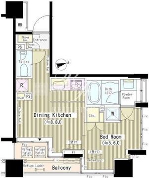 六本木エムケイアートレジデンス 201 間取り図
