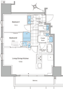 ルフォンプログレ北新宿 907 間取り図