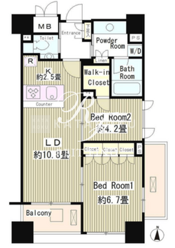 クオリア広尾 803 間取り図