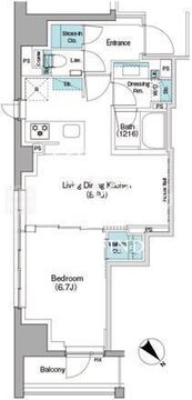 ザ・パークハビオ日本橋箱崎町 501 間取り図