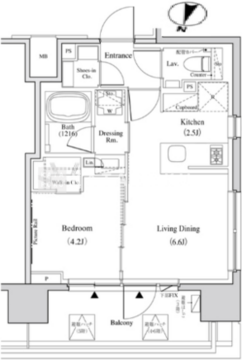 ザ・パークハビオ代々木 308 間取り図