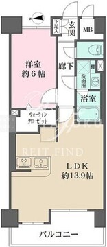 パークフラッツ日本橋馬喰町 1003 間取り図