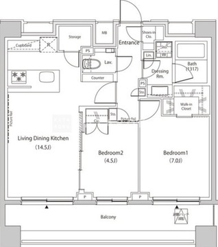 ザ・パークハビオ目黒プレイス 705 間取り図