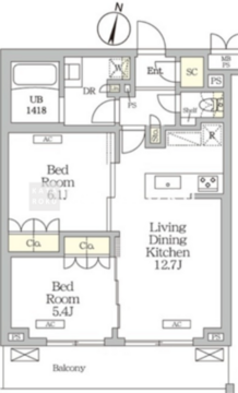 ミレーネ滝野川 506 間取り図