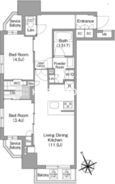 コンフォリア中葛西 305 間取り図