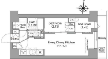 コンフォリア・リヴ南品川 402 間取り図