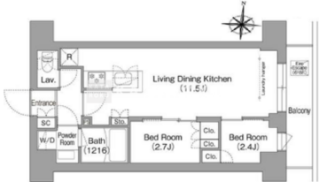 コンフォリア・リヴ南品川 403 間取り図