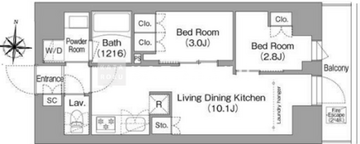 コンフォリア・リヴ南品川 404 間取り図
