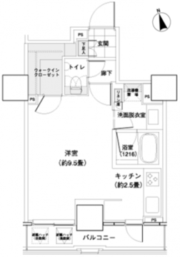 パークキューブ愛宕山タワー 803 間取り図