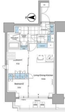 ルフォンプログレ本郷三丁目 1401 間取り図