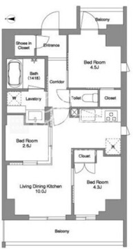 BPRレジデンス東日暮里 504 間取り図