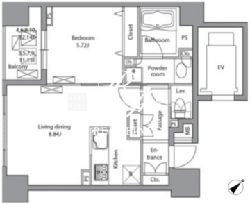 レジディア神田岩本町 1401 間取り図