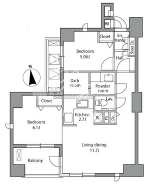 レジディア自由が丘 501 間取り図