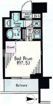 レジディア市谷薬王寺 1007 間取り図